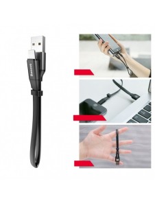 Baseus Nimble platt kabel USB / Lightning-kabel med hållare 2A 0,23M svart (CALMBJ-B01)