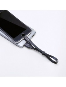 Baseus Nimble platt kabel USB / Lightning-kabel med hållare 2A 0,23M svart (CALMBJ-B01)