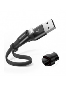 Baseus Nimble platt kabel USB / Lightning-kabel med hållare 2A 0,23M svart (CALMBJ-B01)