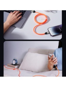 USB - Lightning 2.4A 2m kabel Baseus CoolPlay - svart