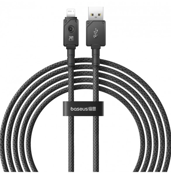 USB-kabel - Lightning Baseus Unbreakable 2.4A 480Mbps 2m - svart