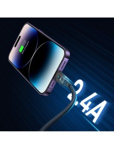 USB-kabel - Lightning Baseus Unbreakable 2.4A 480Mbps 2m - svart