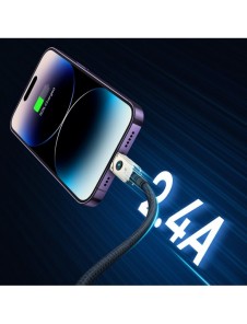 USB-kabel - Lightning Baseus Unbreakable 2.4A 480Mbps 2m - vit