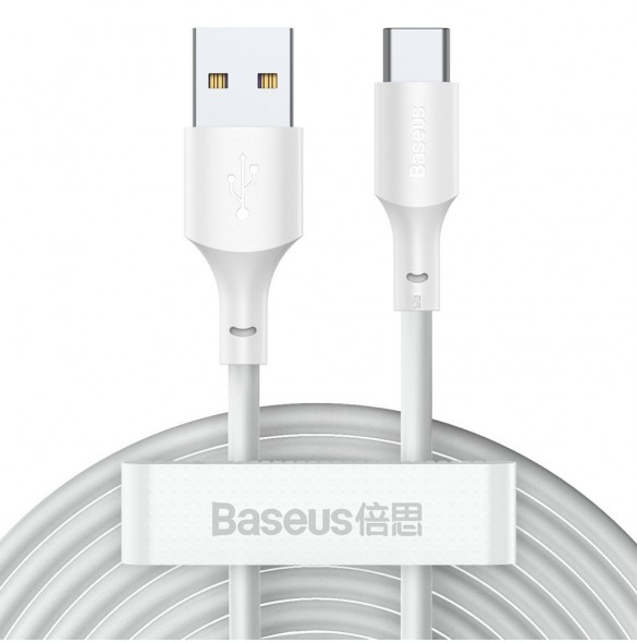 Baseus 2x USB-kabel - USB Typ C snabbladdning Strömleverans Snabbladdning 40 W 5 A 1,5 m vit (TZCATZJ-02)