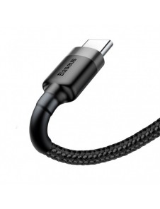 Baseus Cafule-kabel slitstark nylonkabel USB / USB-C QC3.0 2A 2M svart-grå (CATKLF-CG1)