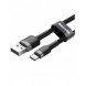 Baseus Cafule-kabel slitstark nylonkabel USB / USB-C QC3.0 2A 2M svart-grå (CATKLF-CG1)