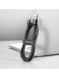 Baseus Cafule-kabel slitstark nylonkabel USB / USB-C QC3.0 2A 2M svart-grå (CATKLF-CG1)