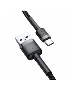 Baseus Cafule-kabel slitstark nylonkabel USB / USB-C QC3.0 2A 2M svart-grå (CATKLF-CG1)