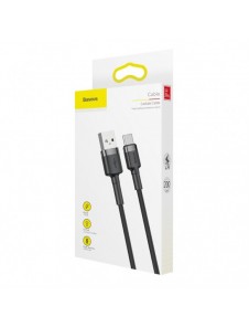 Baseus Cafule-kabel slitstark nylonkabel USB / USB-C QC3.0 2A 2M svart-grå (CATKLF-CG1)