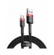 Baseus Cafule-kabel slitstark nylonkabel USB / USB-C QC3.0 2A 2M svart-röd kabel (CATKLF-C91)