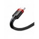 Baseus Cafule-kabel slitstark nylonkabel USB / USB-C QC3.0 2A 2M svart-röd kabel (CATKLF-C91)
