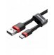 Baseus Cafule-kabel slitstark nylonkabel USB / USB-C QC3.0 2A 2M svart-röd kabel (CATKLF-C91)