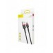 Baseus Cafule-kabel slitstark nylonkabel USB / USB-C QC3.0 2A 2M svart-röd kabel (CATKLF-C91)