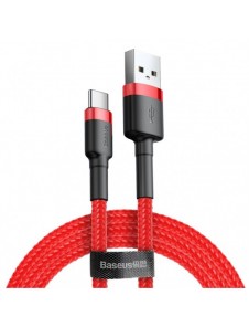 Baseus Cafule Kabel slitstark nylonkabel USB / USB-C QC3.0 2A 3M röd (CATKLF-U09)
