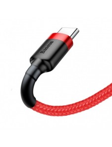 Baseus Cafule Kabel slitstark nylonkabel USB / USB-C QC3.0 2A 3M röd (CATKLF-U09)
