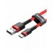 Baseus Cafule Kabel slitstark nylonkabel USB / USB-C QC3.0 2A 3M röd (CATKLF-U09)