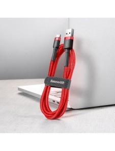 Baseus Cafule Kabel slitstark nylonkabel USB / USB-C QC3.0 2A 3M röd (CATKLF-U09)