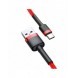 Baseus Cafule Kabel slitstark nylonkabel USB / USB-C QC3.0 2A 3M röd (CATKLF-U09)