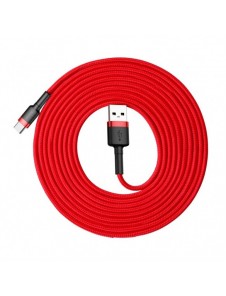 Baseus Cafule Kabel slitstark nylonkabel USB / USB-C QC3.0 2A 3M röd (CATKLF-U09)