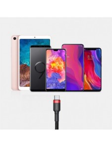 Baseus Cafule Kabel slitstark nylonkabel USB / USB-C QC3.0 2A 3M röd (CATKLF-U09)