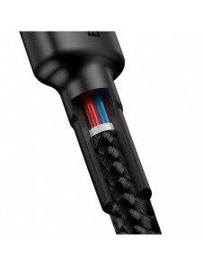 Baseus Cafule-kabel Slitstark nylonsladd USB-C PD / USB-C PD PD2.0 60W 20V 3A QC3.0 1M Svart-Röd (CATKLF-G91)