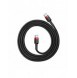 Baseus Cafule-kabel Slitstark nylonsladd USB-C PD / USB-C PD PD2.0 60W 20V 3A QC3.0 1M Svart-Röd (CATKLF-G91)