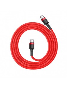 Baseus Cafule-kabel Slitstark nylonsladd USB-C PD / USB-C PD PD2.0 60W 20V 3A QC3.0 1M Röd (CATKLF-G09)
