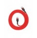 Baseus Cafule-kabel Slitstark nylonsladd USB-C PD / USB-C PD PD2.0 60W 20V 3A QC3.0 1M Röd (CATKLF-G09)