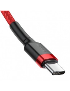 Baseus Cafule-kabel Slitstark nylonsladd USB-C PD / USB-C PD PD2.0 60W 20V 3A QC3.0 1M Röd (CATKLF-G09)