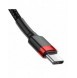 Baseus Cafule-kabel Slitstark nylonsladd USB-C PD / USB-C PD PD2.0 60W 20V 3A QC3.0 2M svart-röd (CATKLF-H91)
