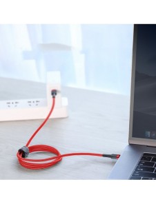Baseus Cafule-kabel Slitstark nylonsladd USB-C PD / USB-C PD PD2.0 60W 20V 3A QC3.0 2M svart-röd (CATKLF-H91)