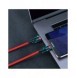 Baseus Cafule-kabel Slitstark nylonsladd USB-C PD / USB-C PD PD2.0 60W 20V 3A QC3.0 2M svart-röd (CATKLF-H91)