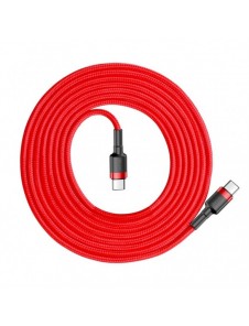 Baseus Cafule-kabel Slitstark nylonsladd USB-C PD / USB-C PD PD2.0 60W 20V 3A QC3.0 2M Röd (CATKLF-H09)