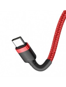 Baseus Cafule-kabel Slitstark nylonsladd USB-C PD / USB-C PD PD2.0 60W 20V 3A QC3.0 2M Röd (CATKLF-H09)