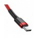 Baseus Cafule-kabel Slitstark nylonsladd USB-C PD / USB-C PD PD2.0 60W 20V 3A QC3.0 2M Röd (CATKLF-H09)