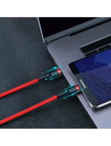 Baseus Cafule-kabel Slitstark nylonsladd USB-C PD / USB-C PD PD2.0 60W 20V 3A QC3.0 2M Röd (CATKLF-H09)