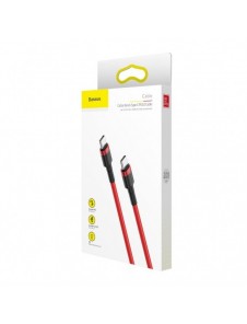 Baseus Cafule-kabel Slitstark nylonsladd USB-C PD / USB-C PD PD2.0 60W 20V 3A QC3.0 2M Röd (CATKLF-H09)