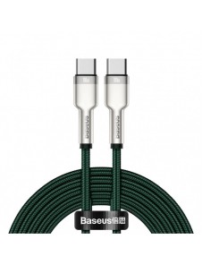 Baseus Cafule Metal Datakabel USB Typ C - USB Typ C 100 W (20 V / 5 A) Strömförsörjning 2 m grön (CATJK-D06)
