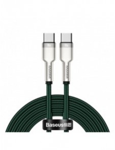 Baseus Cafule Metal Datakabel USB Typ C - USB Typ C 100 W (20 V / 5 A) Strömförsörjning 2 m grön (CATJK-D06)