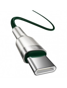 Baseus Cafule Metal Datakabel USB Typ C - USB Typ C 100 W (20 V / 5 A) Strömförsörjning 2 m grön (CATJK-D06)