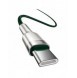 Baseus Cafule Metal Datakabel USB Typ C - USB Typ C 100 W (20 V / 5 A) Strömförsörjning 2 m grön (CATJK-D06)