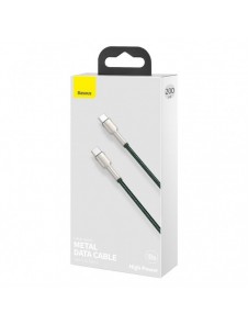 Baseus Cafule Metal Datakabel USB Typ C - USB Typ C 100 W (20 V / 5 A) Strömförsörjning 2 m grön (CATJK-D06)