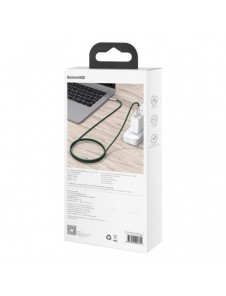 Baseus Cafule Metal Datakabel USB Typ C - USB Typ C 100 W (20 V / 5 A) Strömförsörjning 2 m grön (CATJK-D06)