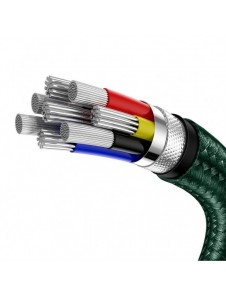 Baseus Cafule Metal Datakabel USB Typ C - USB Typ C 100 W (20 V / 5 A) Strömförsörjning 2 m grön (CATJK-D06)