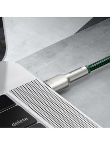 Baseus Cafule Metal Datakabel USB Typ C - USB Typ C 100 W (20 V / 5 A) Strömförsörjning 2 m grön (CATJK-D06)