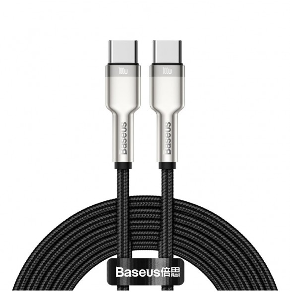 Baseus Cafule Series Metal Data USB Typ C - USB Typ C-kabel Strömförsörjning 100 W (20 V / 5 A) 2 m svart (CATJK-D01)