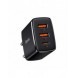Baseus Kompakt snabbladdare 2x USB / USB Typ C 30W 3A Strömförsörjning Snabbladdning svart (CCXJ-E01)