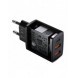 Baseus Kompakt snabbladdare 2x USB / USB Typ C 30W 3A Strömförsörjning Snabbladdning svart (CCXJ-E01)