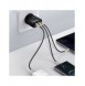 Baseus Kompakt snabbladdare 2x USB / USB Typ C 30W 3A Strömförsörjning Snabbladdning svart (CCXJ-E01)