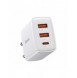 Baseus Kompakt snabbladdare 2x USB / USB Typ C 30W 3A Strömförsörjning Snabbladdning vit (CCXJ-E02)